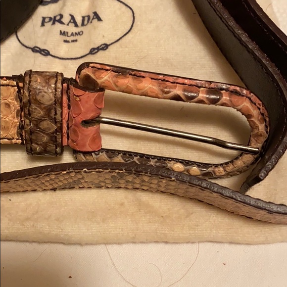 NWT 38” RARE PRADA PYTHON BELT AUTHENTIC STUNNING NO LONGER ALLOWED TO BE MADE - Picture 3 of 4